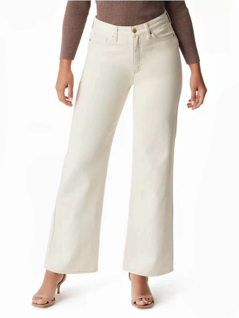 Sam Edelman CODIE Wide Leg Jeans in Cream Waist 27/4 Like New